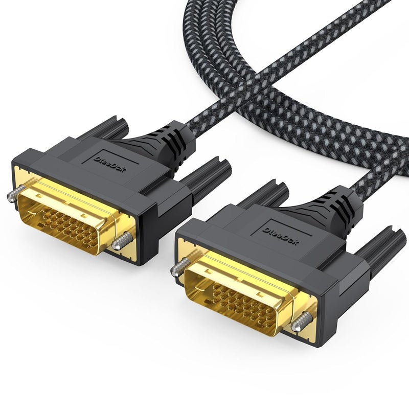 DteeDck DVI Cable 6ft, Single Link DVI to DVI-D/DVI-I Cord Male to Male for Monitor Computer PC Desktop Projector Display and More - Image 1